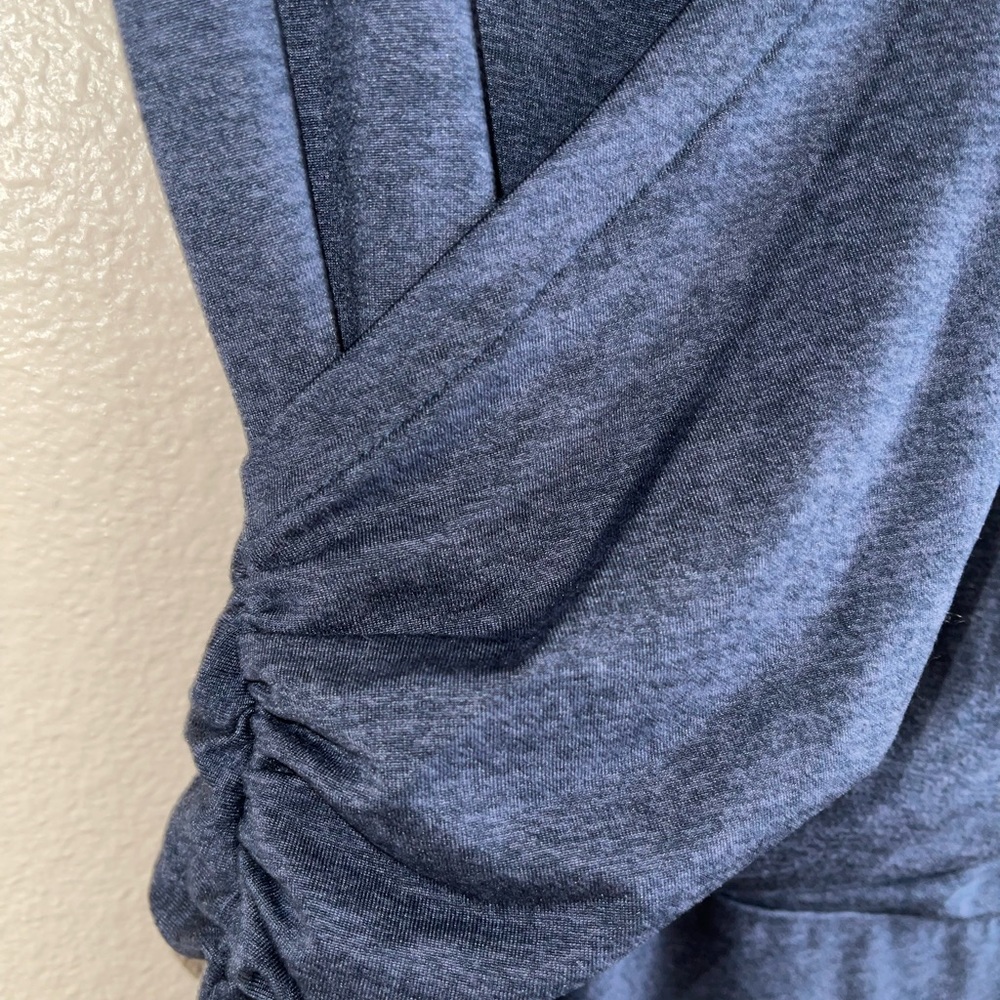 Patagonia Women’s Navy Blue Wrap Look Dress w/ Side Ruching - Picture 2 of 5